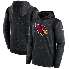 Men's Arizona Cardinals 2021 Charcoal Crucial Catch Therma Pullover Hoodie 