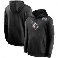 Men's Arizona Cardinals 2020 Black Crucial Catch Sideline Performance Pullover Hoodie 
