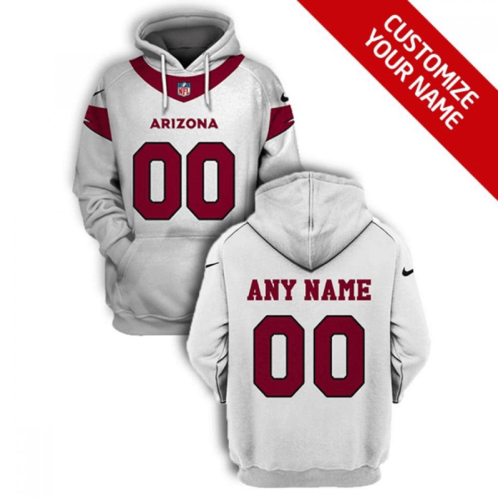 Men's Arizona Cardinals Active Player Custom 2021 White Pullover Hoodie 