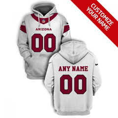Men's Arizona Cardinals Active Player Custom 2021 White Pullover Hoodie 