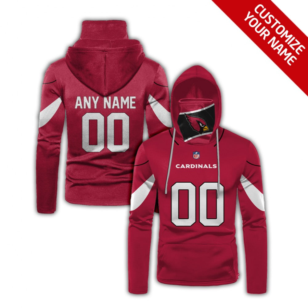 Men's Arizona Cardinals 2020 Red Customize Hoodie Mask 
