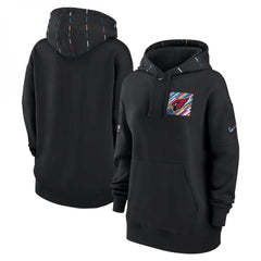 Women's Arizona Cardinals Black 2023 Crucial Catch Club Pullover Hoodie(Run Small) 