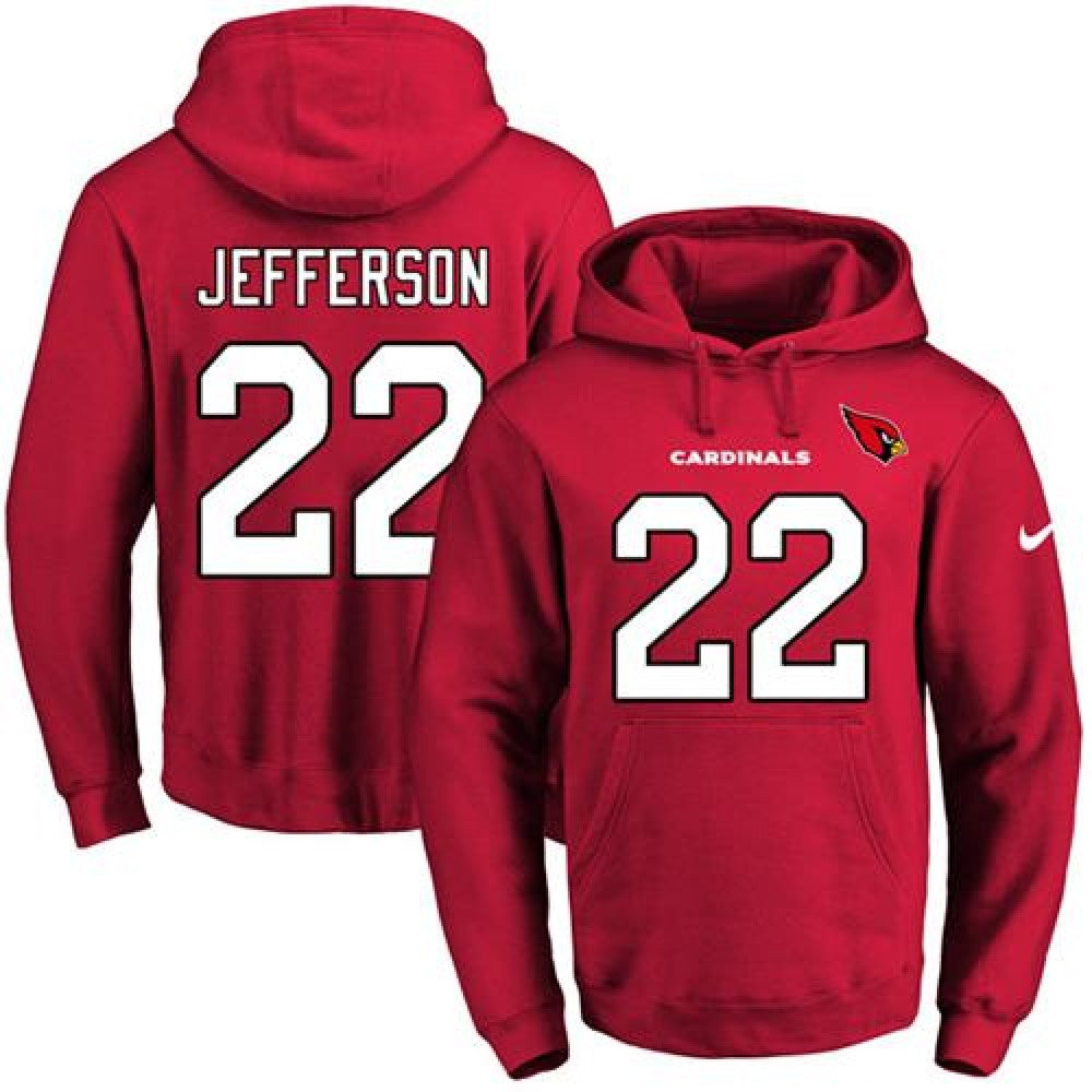 Cardinals #22 Tony Jefferson Red Name & Number Pullover NFL Hoodie 