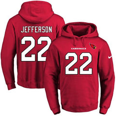 Cardinals #22 Tony Jefferson Red Name & Number Pullover NFL Hoodie 