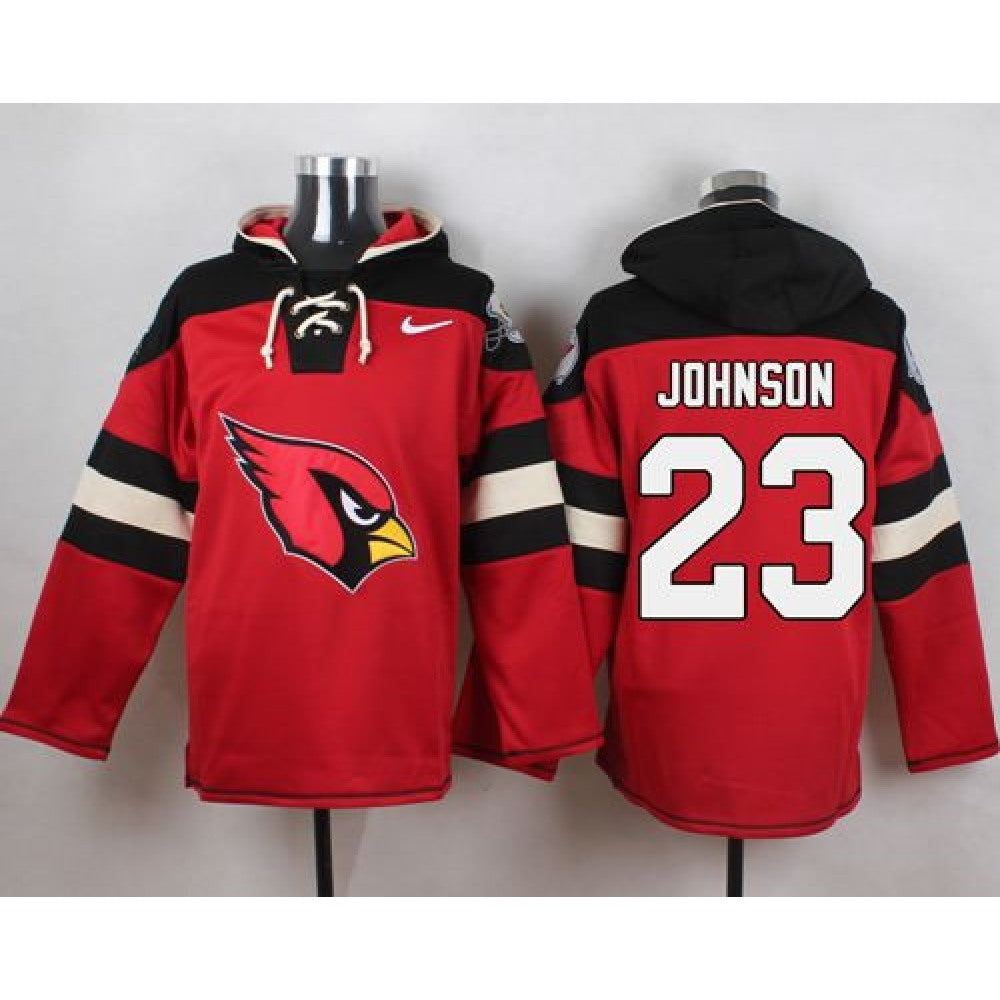 Cardinals #23 Chris Johnson Red Player Pullover NFL Hoodie 