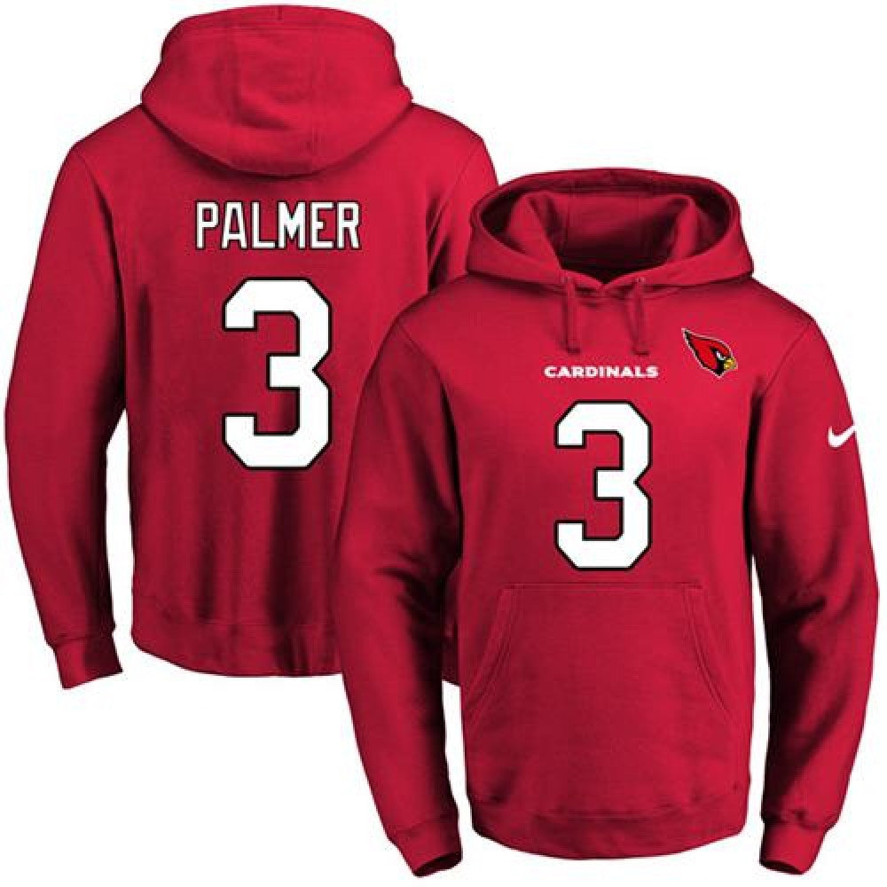 Cardinals #3 Carson Palmer Red Name & Number Pullover NFL Hoodie 