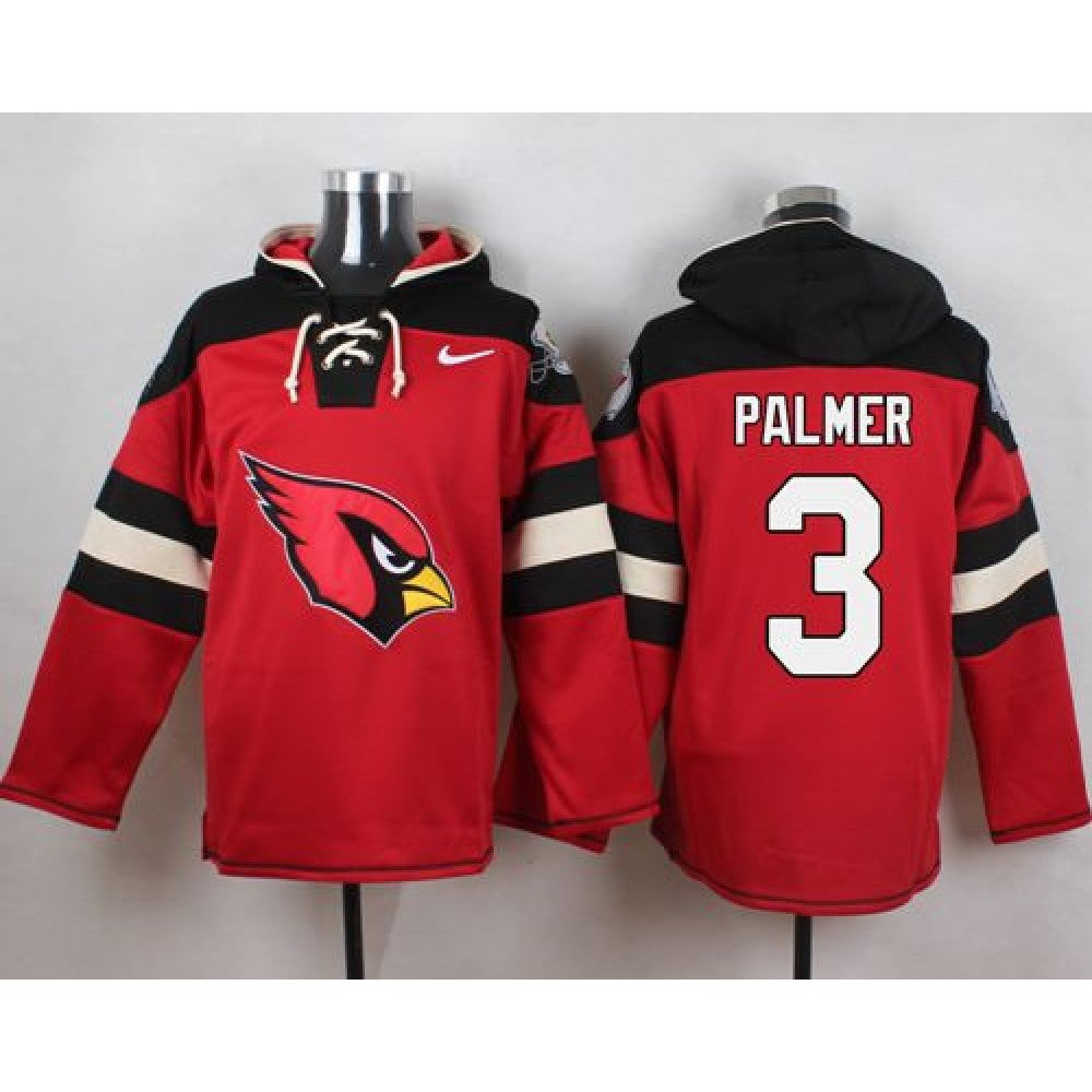 Cardinals #3 Carson Palmer Red Player Pullover NFL Hoodie 