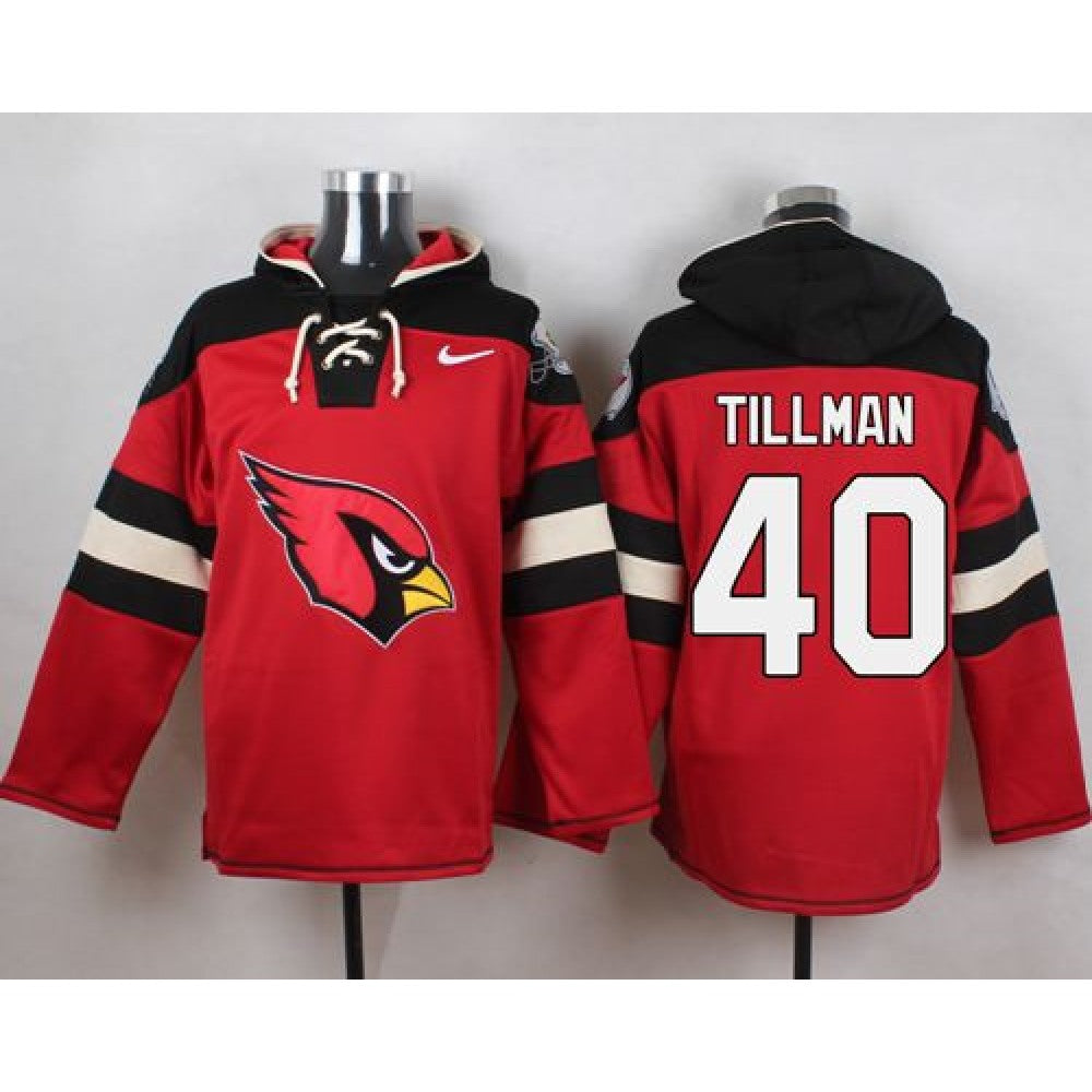 Cardinals #40 Pat Tillman Red Player Pullover NFL Hoodie 