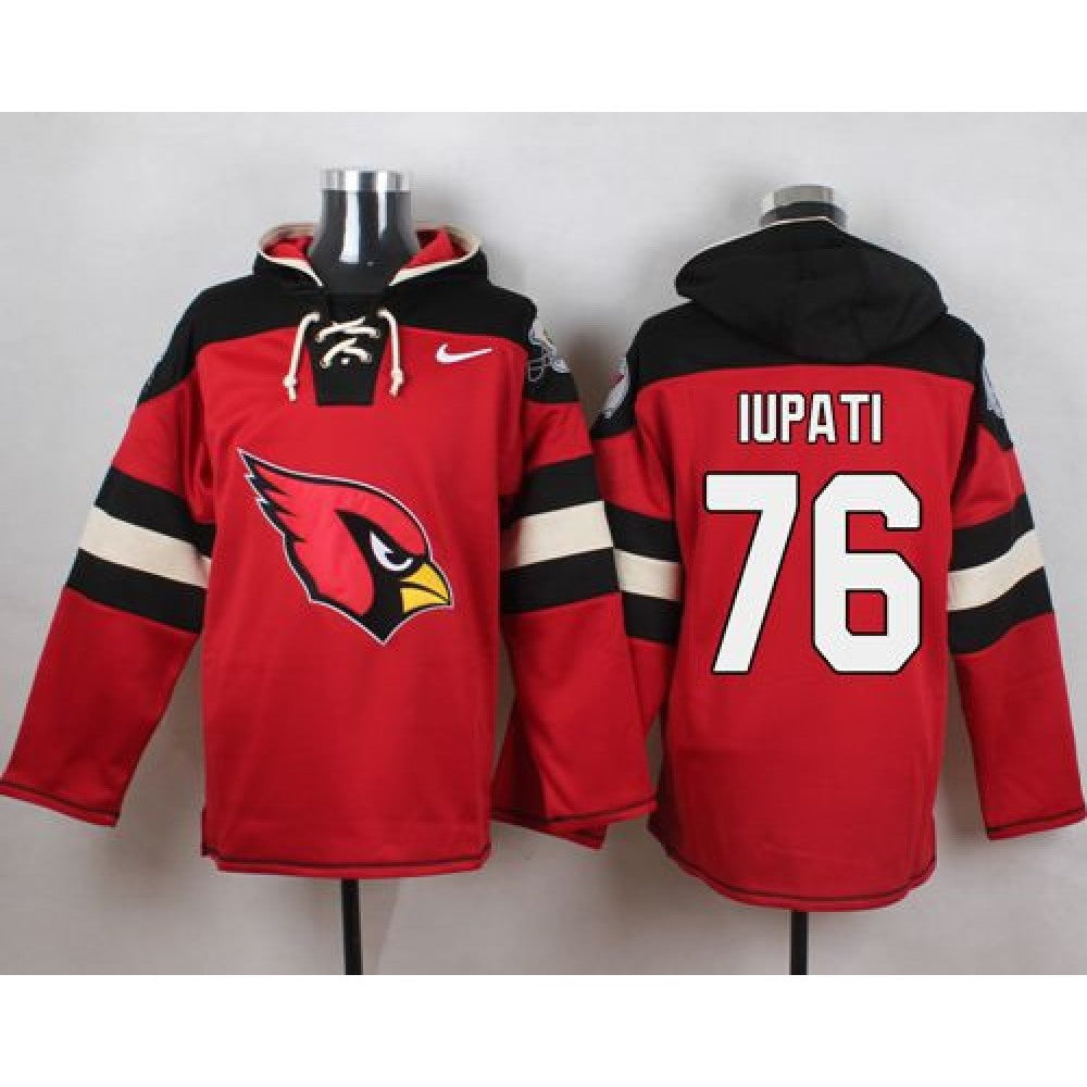 Cardinals #76 Mike Iupati Red Player Pullover NFL Hoodie 