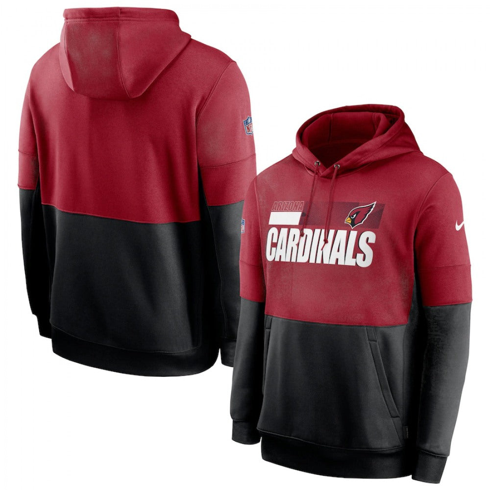 Arizona Cardinals Red/Black Sideline Impact Lockup Performance Pullover Hoodie 