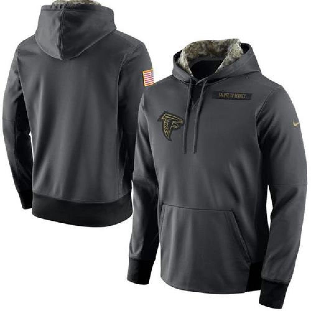 Men's Atlanta Falcons Anthracite Salute to Service Player Performance Hoodie 