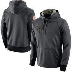 Men's Atlanta Falcons Anthracite Salute to Service Player Performance Hoodie 