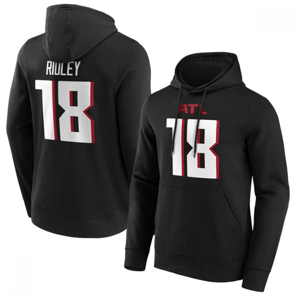 Men's Atlanta Falcons #18 Calvin Ridley Black Hoodie 