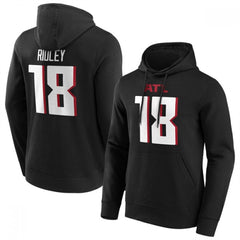 Men's Atlanta Falcons #18 Calvin Ridley Black Hoodie 