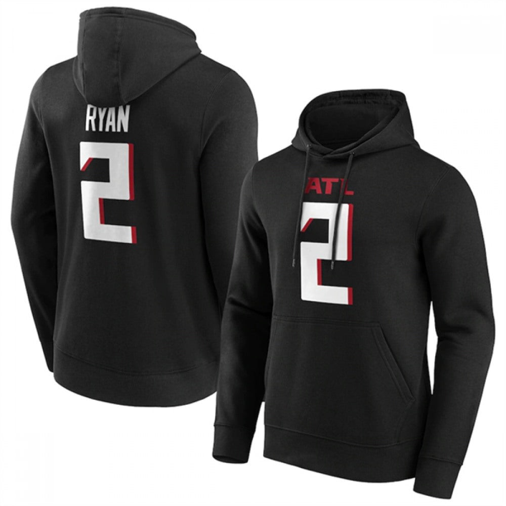 Men's Atlanta Falcons #2 Matt Ryan Black Hoodie 
