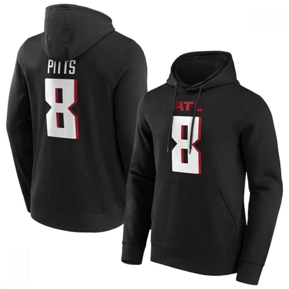 Men's Atlanta Falcons #8 Kyle Pitts Black Hoodie 