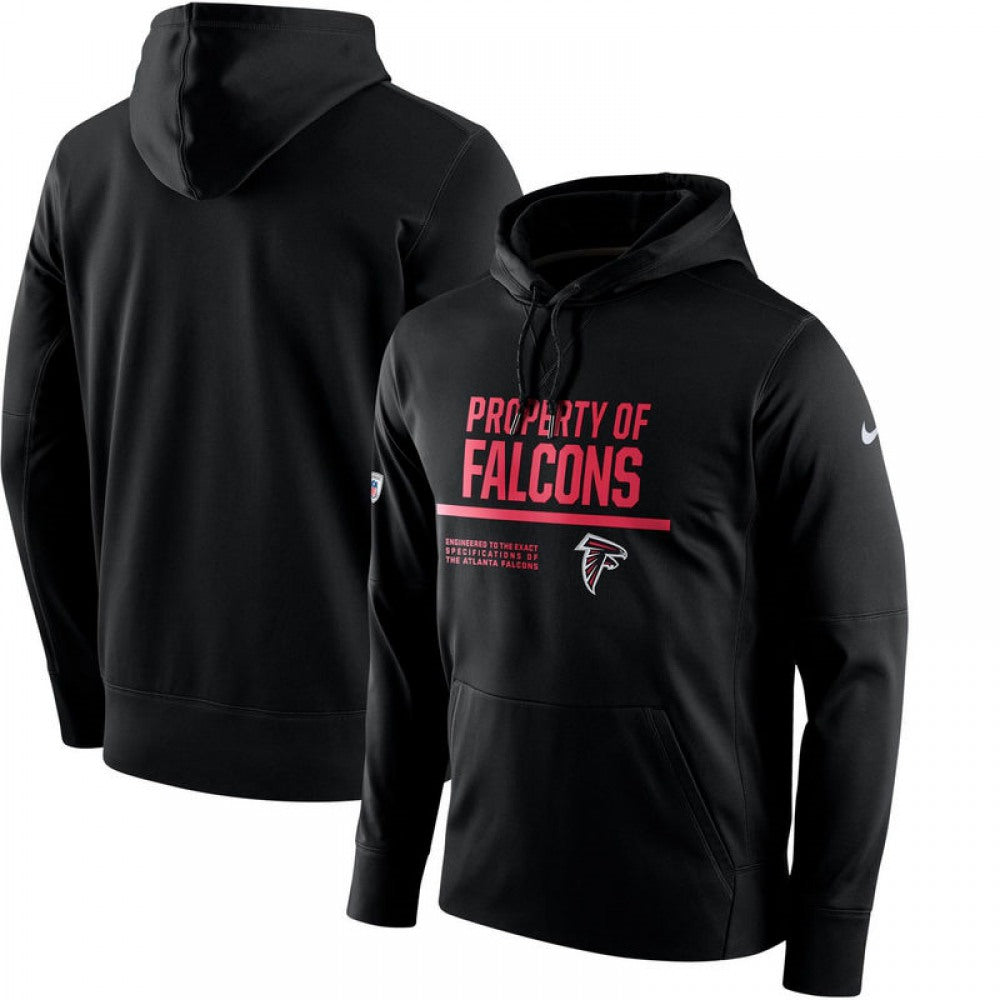 Men's Atlanta Falcons Black Circuit Property Of Performance Pullover Hoodie 