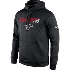 Men's Atlanta Falcons Black Kick Off Staff Performance Pullover Hoodie 