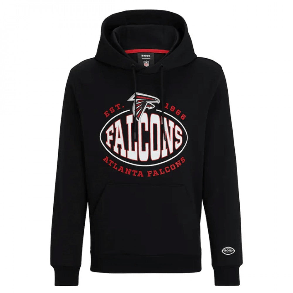 Men's Atlanta Falcons Black BOSS X Touchback Pullover Hoodie 