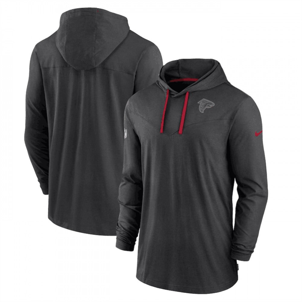 Men's Atlanta Falcons Black Sideline Pop Performance Pullover Long Sleeve Hoodie T-Shirt 