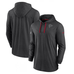 Men's Atlanta Falcons Black Sideline Pop Performance Pullover Long Sleeve Hoodie T-Shirt 