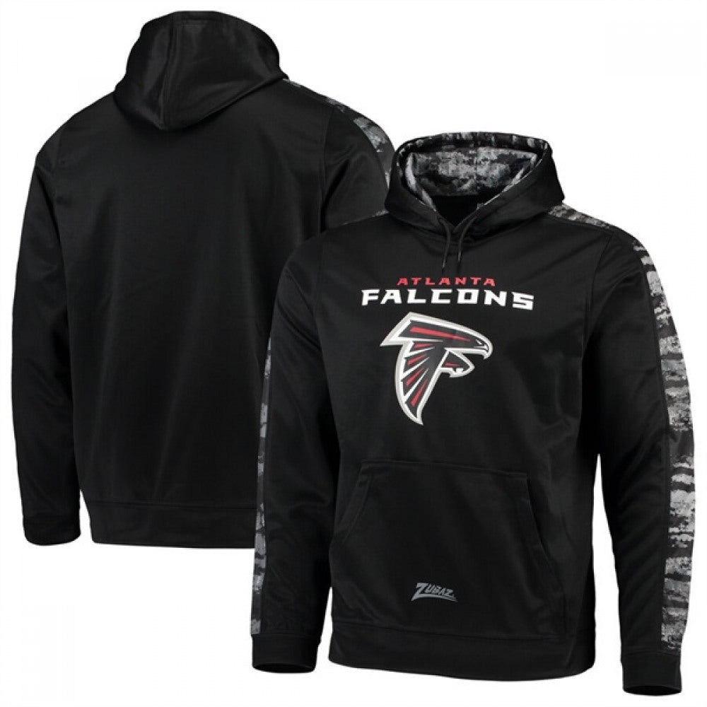 Men's Atlanta Falcons Zubaz Black Tonal Oxide Pullover Hoodie 