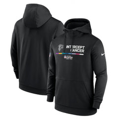 Men's Atlanta Falcons 2022 Black Crucial Catch Therma Performance Pullover Hoodie 