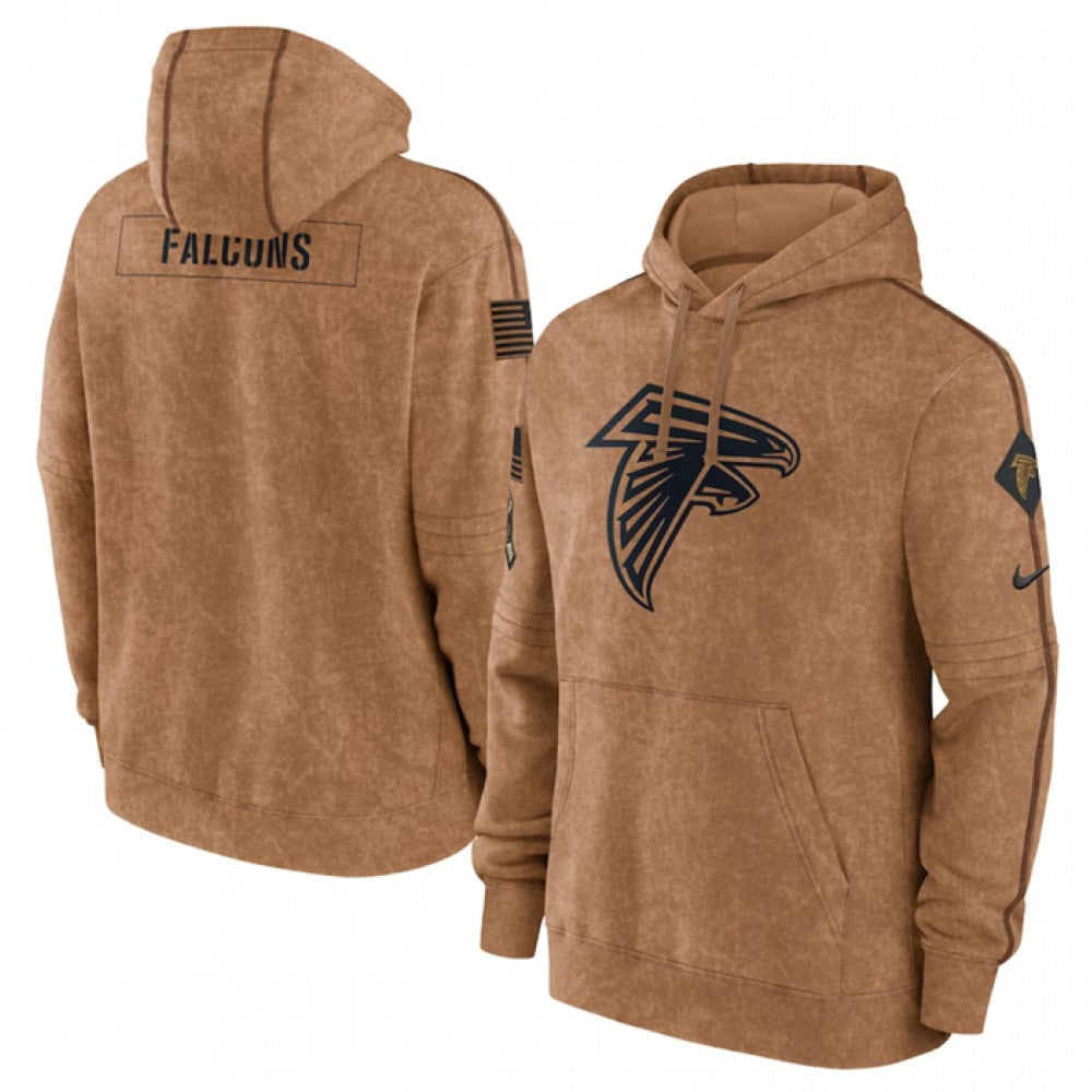 Men's Atlanta Falcons 2023 Brown Salute to Service Pullover Hoodie 