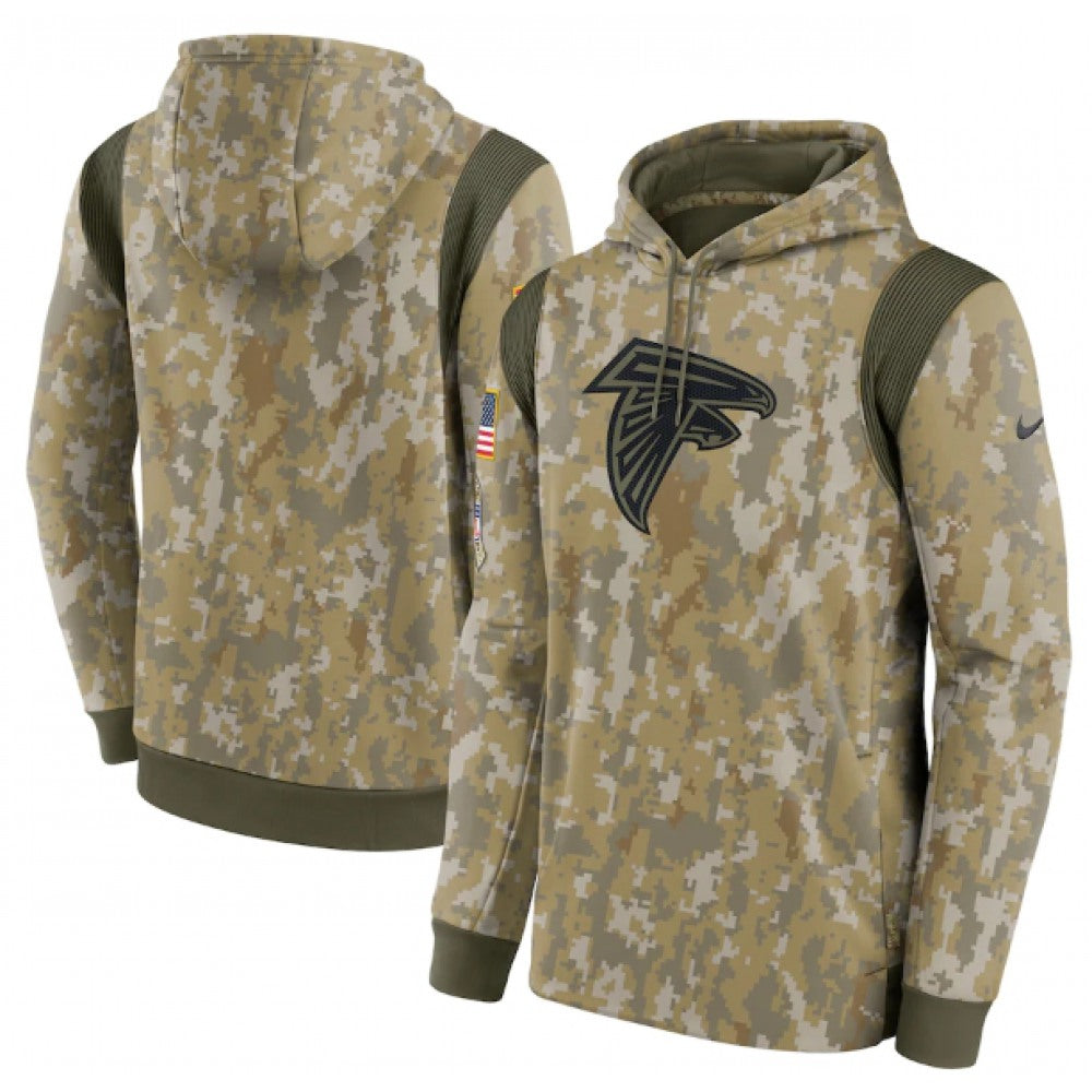 Men's Atlanta Falcons Camo 2021 Salute To Service Therma Performance Pullover Hoodie 