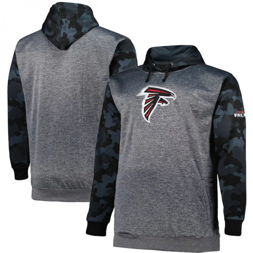Men's Atlanta Falcons Heather Charcoal Big & Tall Camo Pullover Hoodie 
