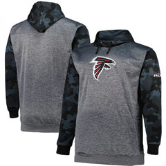 Men's Atlanta Falcons Heather Charcoal Big & Tall Camo Pullover Hoodie 