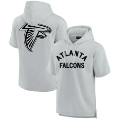 Men's Atlanta Falcons Gray Super Soft Fleece Short Sleeve Hoodie 