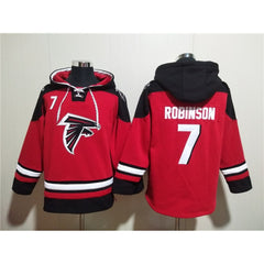 Men's Atlanta Falcons #7 Bijan Robinson Red Ageless Must-Have Lace-Up Pullover Hoodie 