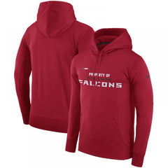 Men's Atlanta Falcons Red Sideline Property Of Performance Pullover Hoodie 
