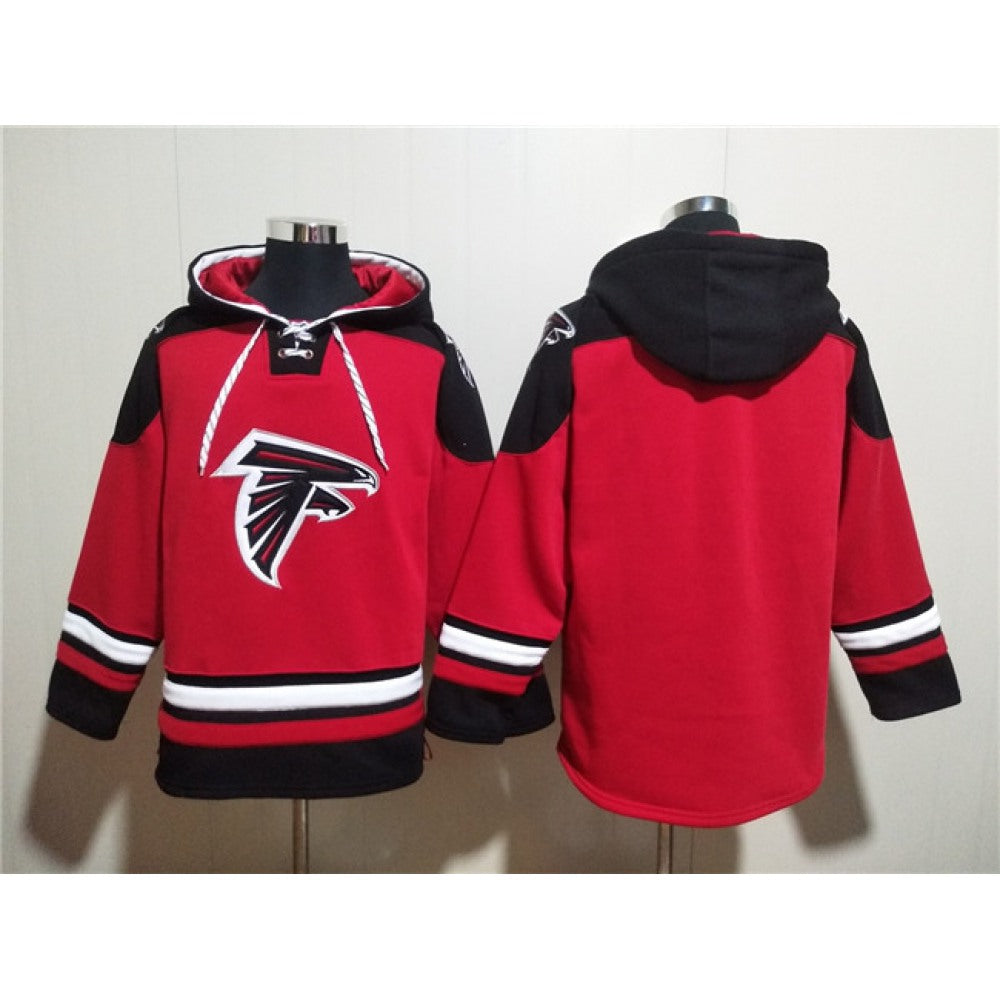 Men's Atlanta Falcons Blank Red Ageless Must-Have Lace-Up Pullover Hoodie 