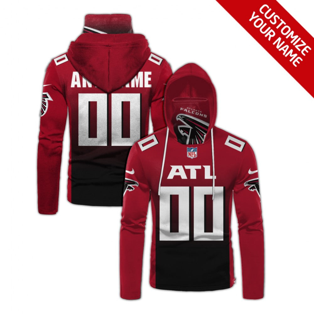 Men's Atlanta Falcons 2020 Red/Black Customize Hoodie Mask 