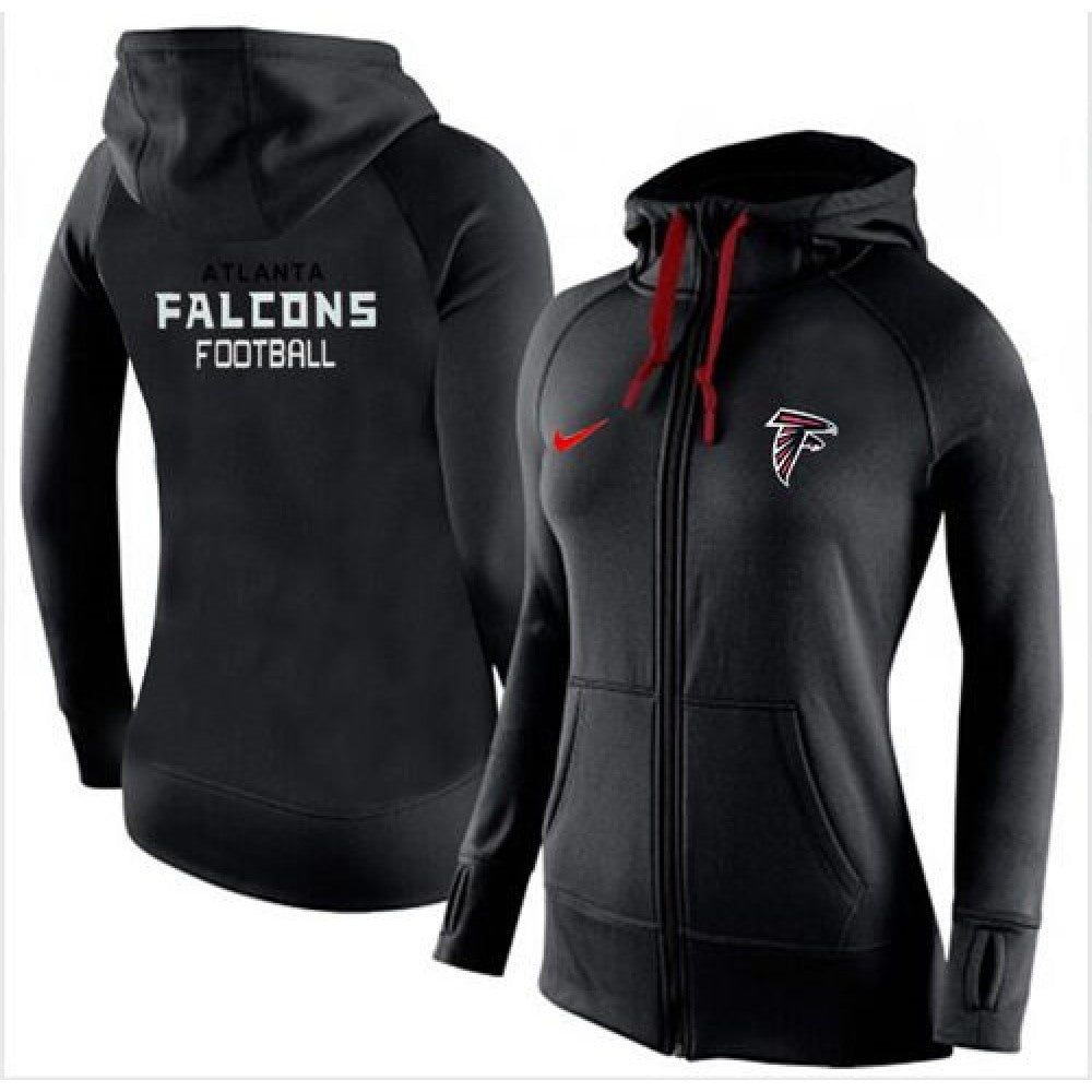 Women's Atlanta Falcons Full-Zip Performance Hoodie Black 