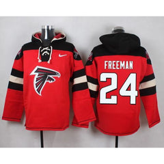Falcons #24 Devonta Freeman Red Player Pullover NFL Hoodie 