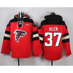 Falcons #37 Ricardo Allen Red Player Pullover NFL Hoodie 