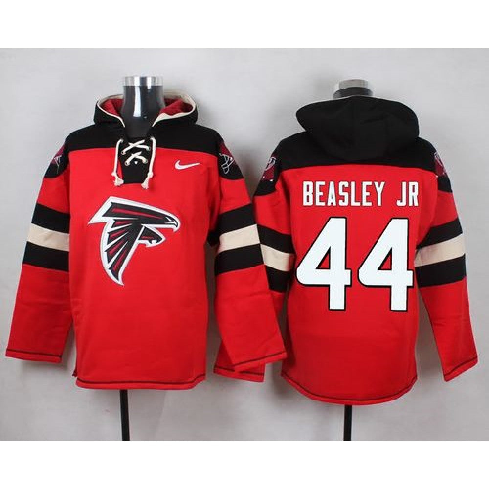 Falcons #44 Vic Beasley Jr Red Player Pullover NFL Hoodie 