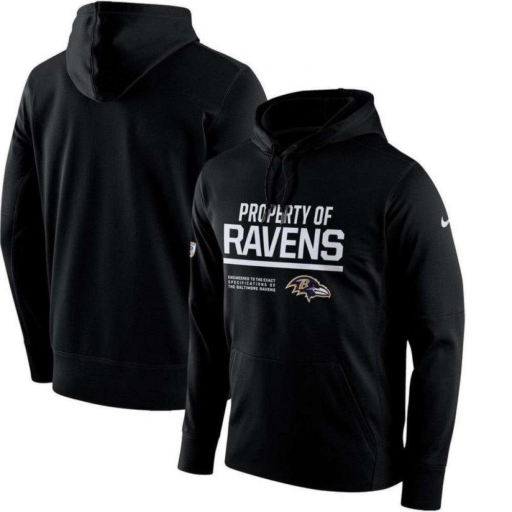 Men's Baltimore Ravens Black Circuit Property Of Performance Pullover Hoodie 