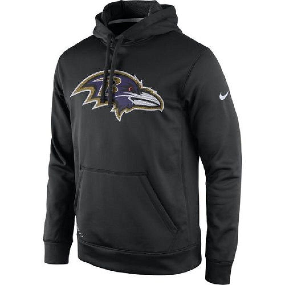 Men's Baltimore Ravens Black Practice Performance Pullover Hoodie 