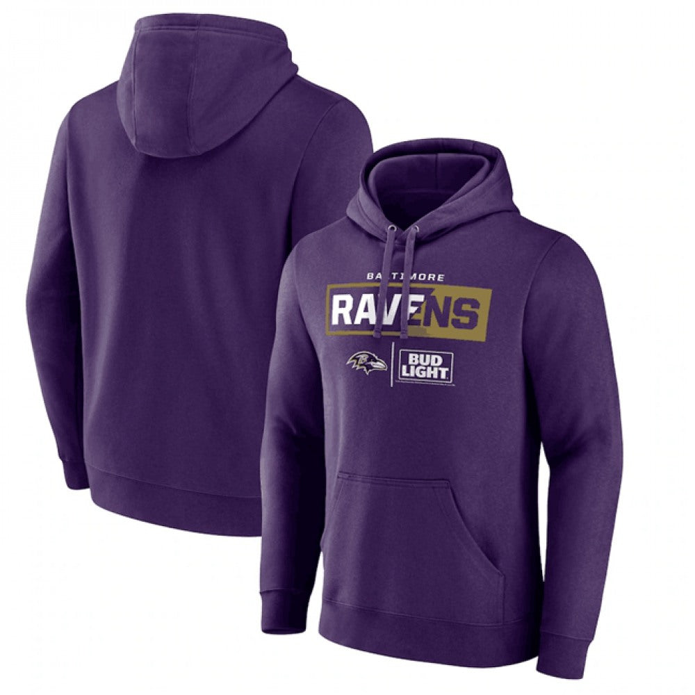 Men's Baltimore Ravens Purple x Bud Light Pullover Hoodie 