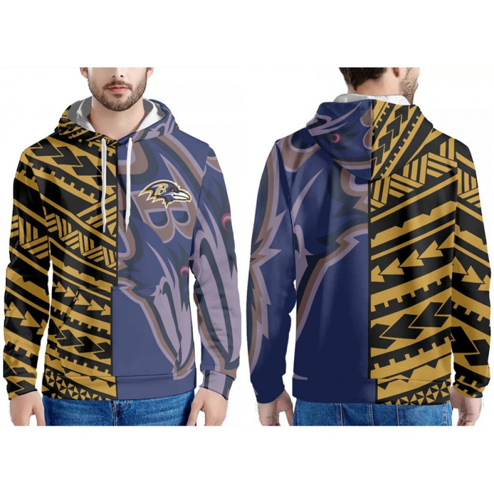 Men's Baltimore Ravens Purple/Black/Gold Pullover Hoodie 