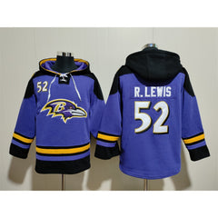 Men's Baltimore Ravens #52 Ray Lewis Ageless Must-Have Lace-Up Pullover Hoodie 