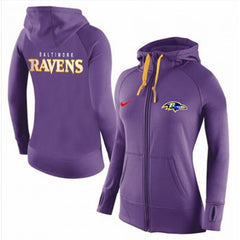 Women's Baltimore Ravens Full-Zip Performance Hoodie Purple 