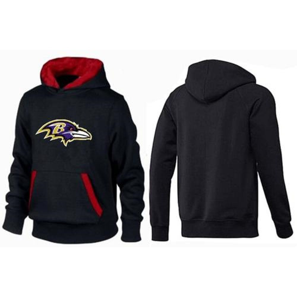Baltimore Ravens Logo Pullover Hoodie Black & Red 