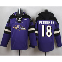 Ravens #18 Breshad Perriman Purple Player Pullover NFL Hoodie 