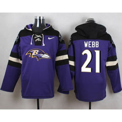 Ravens #21 Lardarius Webb Purple Player Pullover NFL Hoodie 