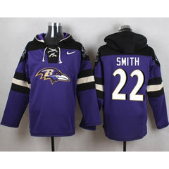 Ravens #22 Jimmy Smith Purple Player Pullover NFL Hoodie 